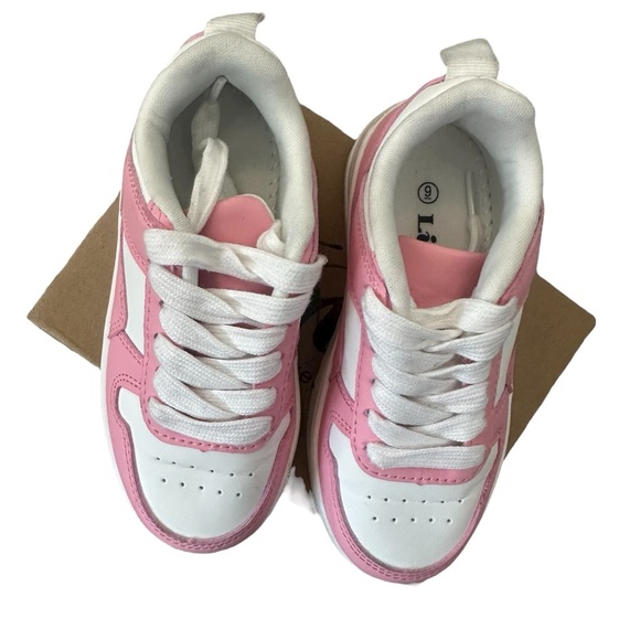 Link Kids Pink and White Sneakers Size 9 Excellent Used Condition EUC - Picture 2 of 3